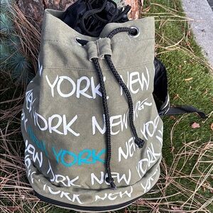 Stylish Olive Green Drawstring Backpack